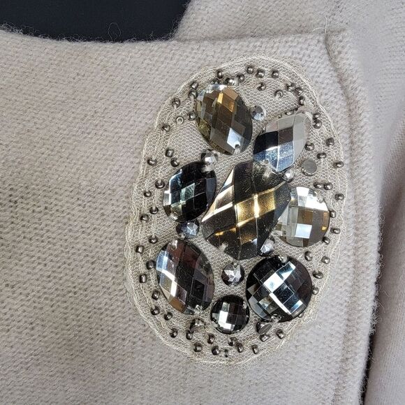 JM Collection Wool Beaded asymmetric cardigan sweater 2x - Picture 3 of 7